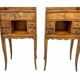 Pair of Louis XV bedside tables with a concave front – 5 drawers, end table.