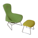Fauteuil Bird et son ottoman Knoll par Bertoia