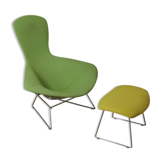 Bird armchair and its ottoman Knoll by Bertoia