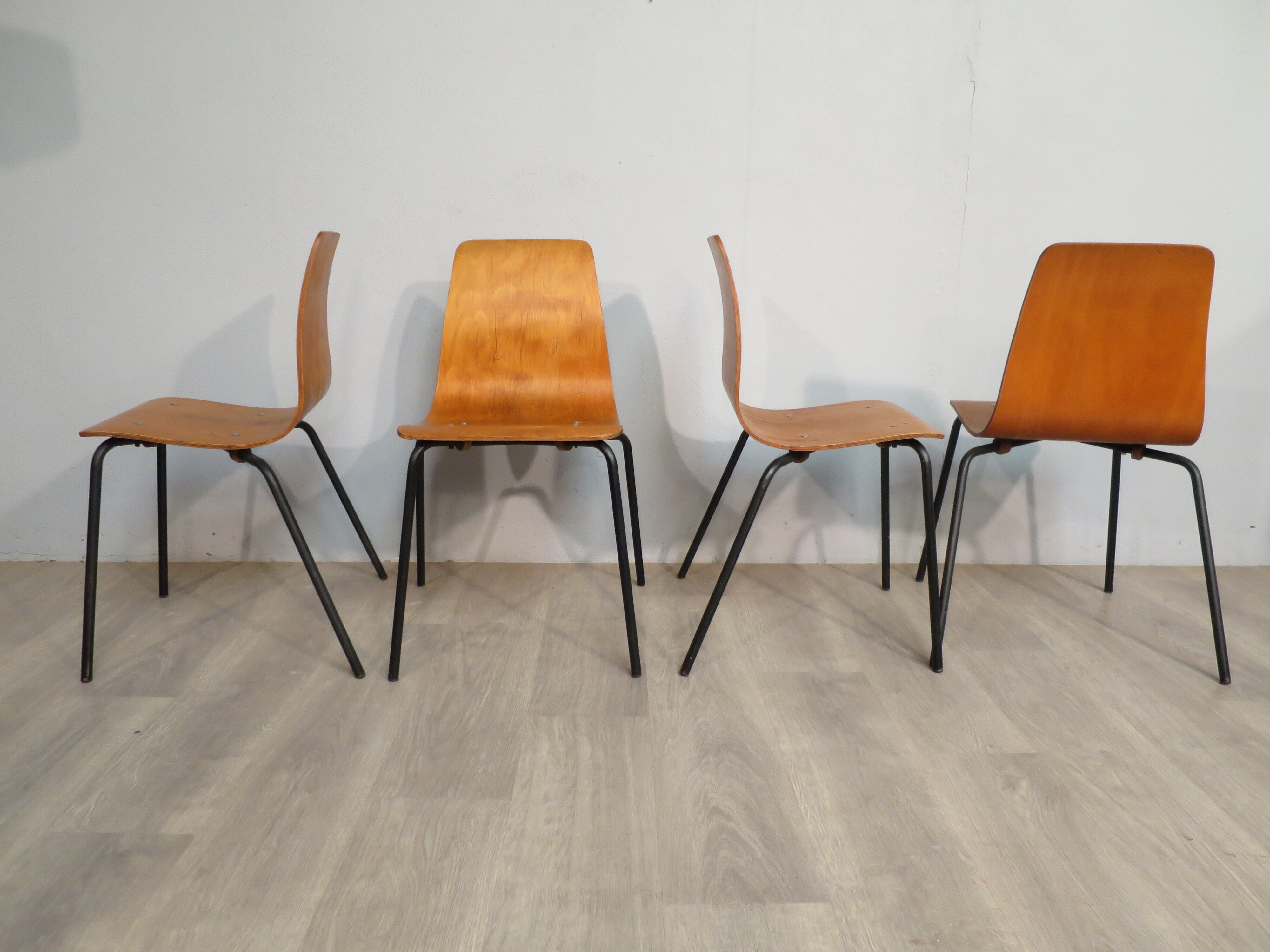 4 Papyrus chairs by Pierre Guariche 60