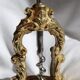 French ornate brass corkscrew wine opener