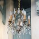 Lustre cage en bronze, 5 bras de lumière