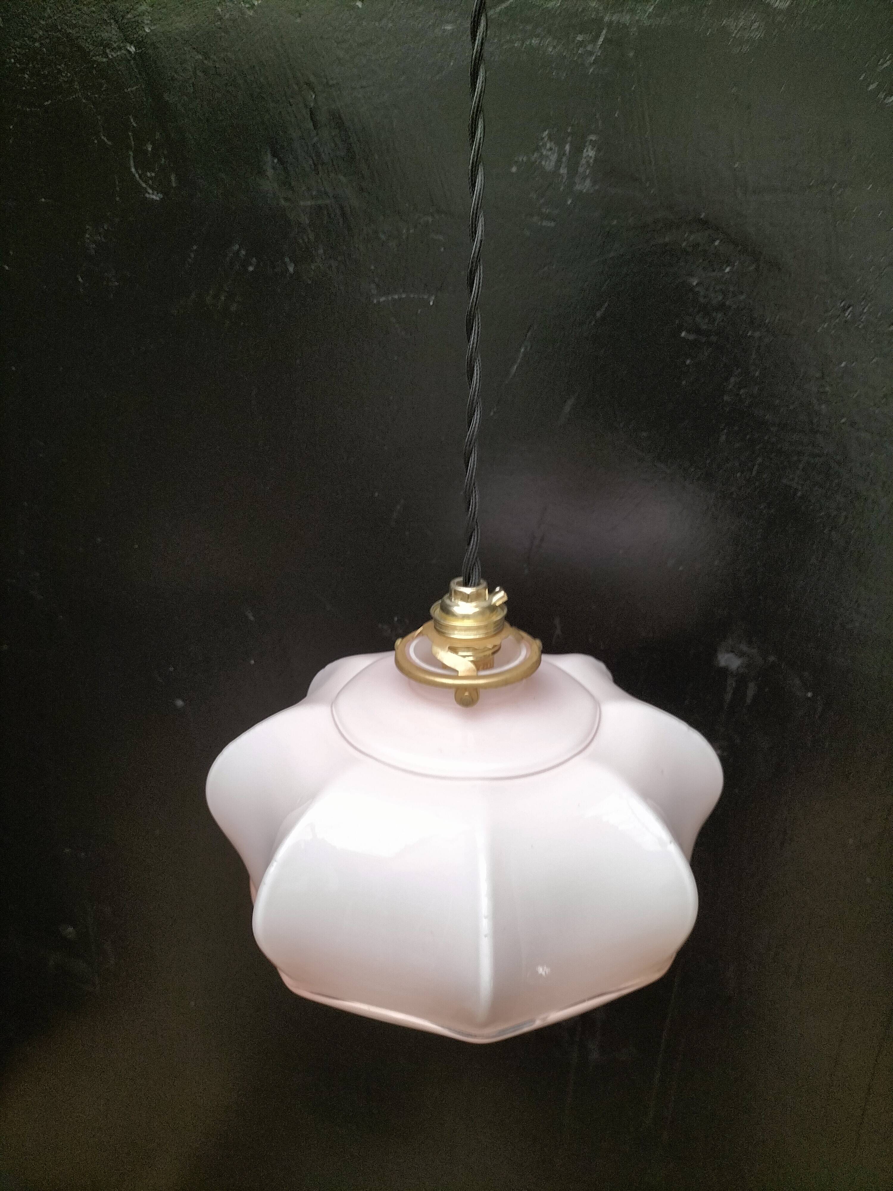 Pink opaline pendant light