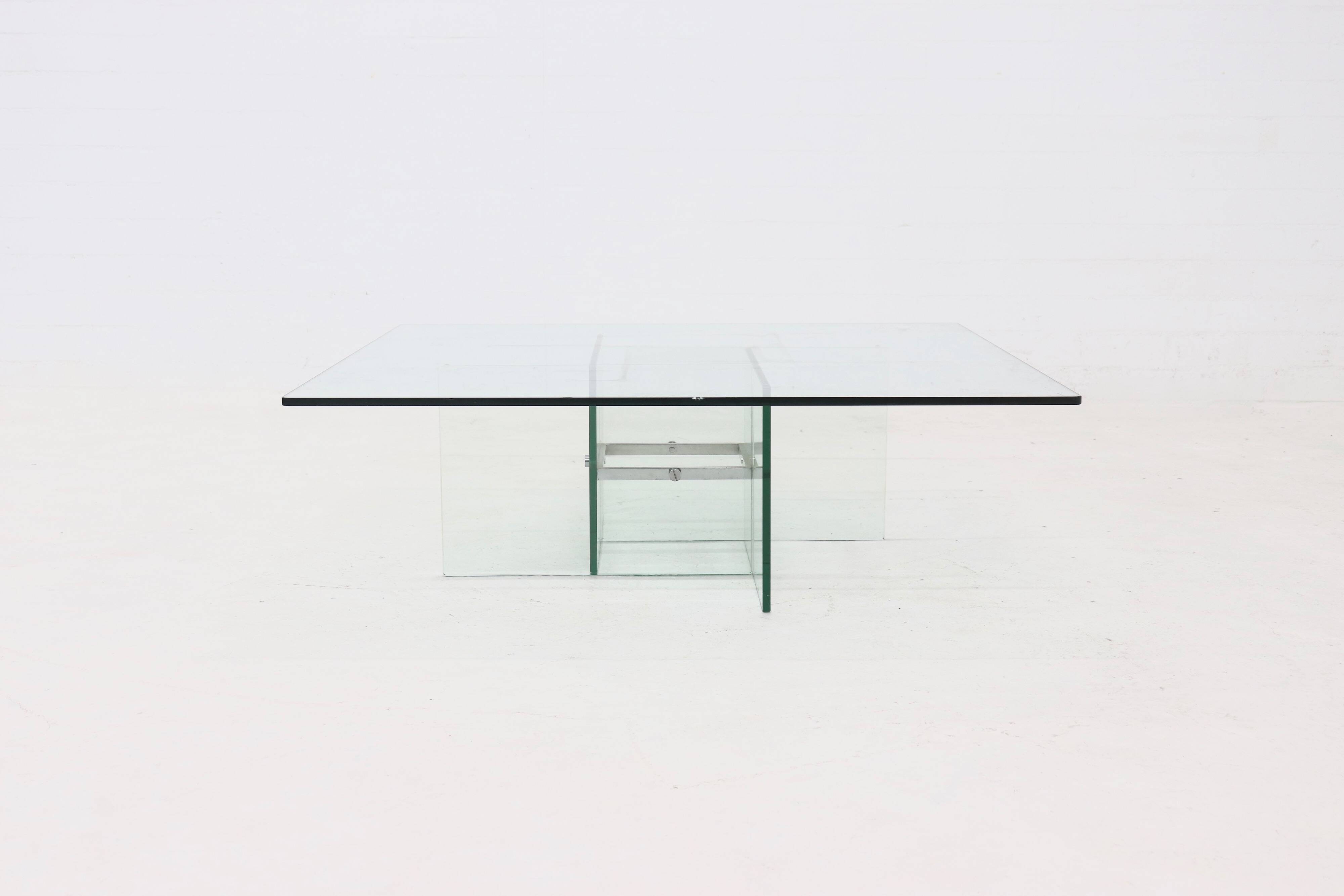 Italian glass coffee table, 1970s