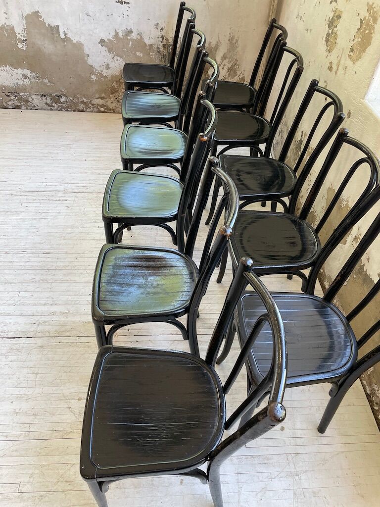 Lot 11 black Baumann bistro chairs