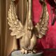 Ittalian Artist, Empire Period Decorative Swan Sculptures, 1800s, Giltwood, Set of 2