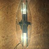 Smoked glass wall lights