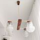 Vintage 60s rustic 4-light  wooden chandelier