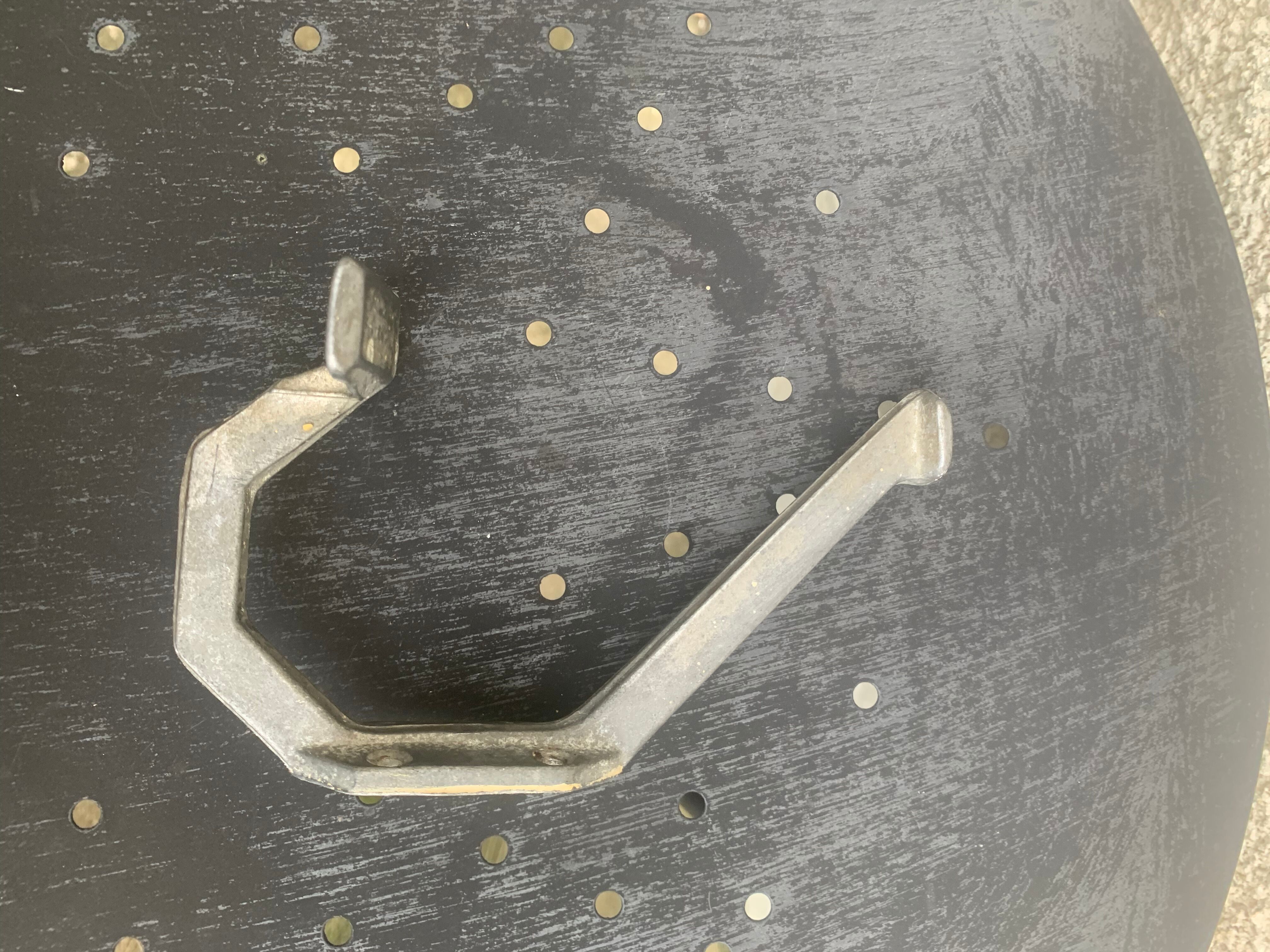 Wall coat rack in old art deco metal