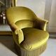 Fauteuil crapaud velours kaki
