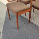 Series of 6 teak chairs around 1960