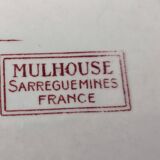 Set of 2 flat plates from the early 20th century, Sarreguemines, Mulhouse model