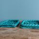 Emerald green braided slip trivet and bottle holder, knife holder