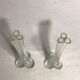 Pair old doilies glass vases 70s