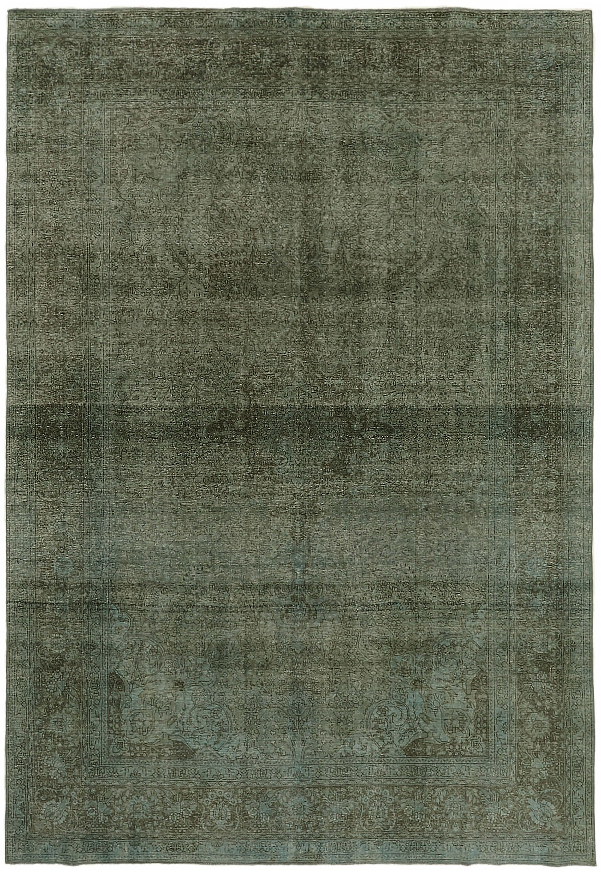 Hand-knotted anatolian antique 1970s 246 cm x 349 cm blue wool carpet