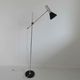 Balance floor lamp in chromed metal and black lacquered metal 60s