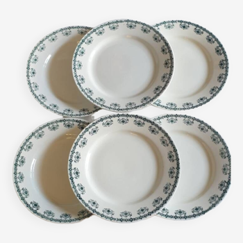 6 assiettes plates St Amand