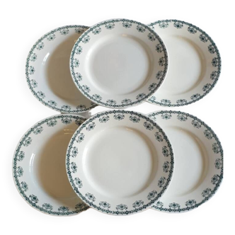 6 assiettes plates St Amand