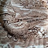 6 Ridgway "Hayride" brown and white dessert plates, Staffordshire Iron