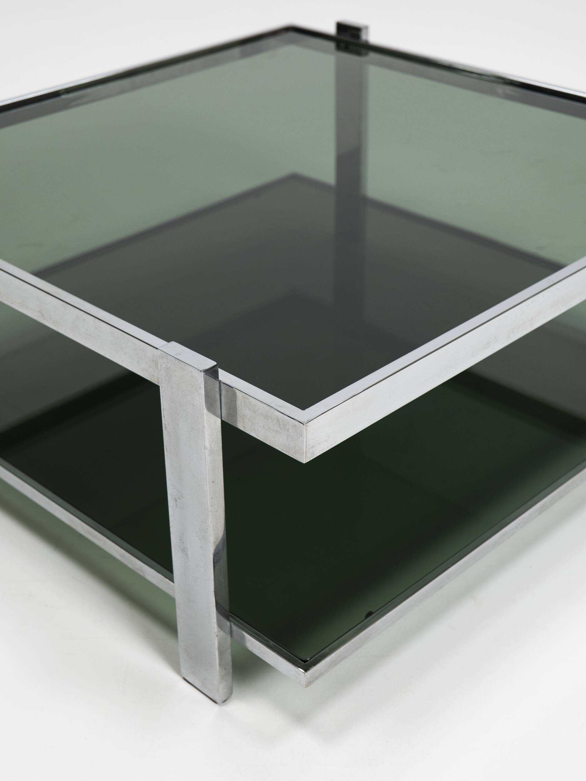 Chrome and Glass Coffee Table, Italy, 1970s