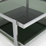 Chrome and Glass Coffee Table, Italy, 1970s