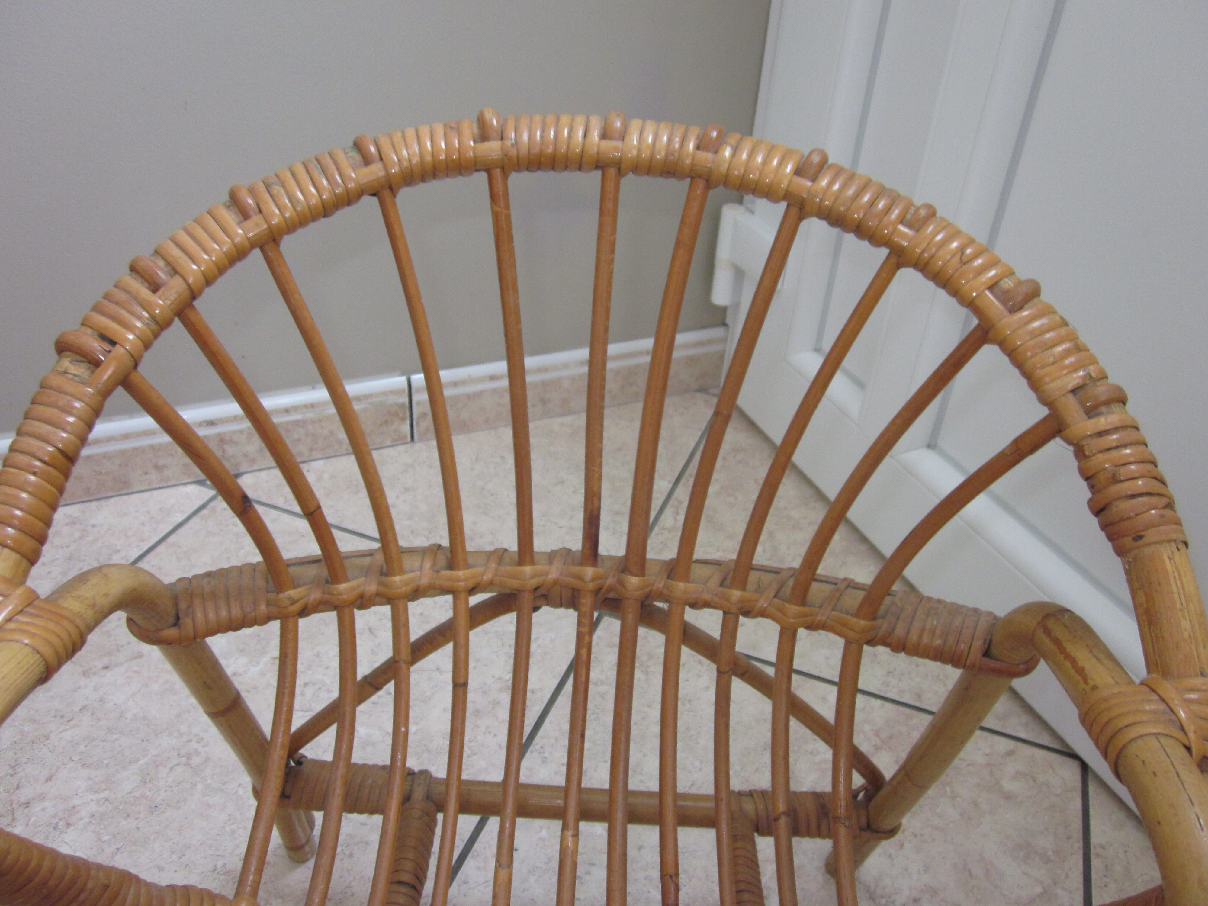 Child 60s rattan chair