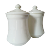 Duo of opaline pots