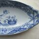 Beurrier, ravier oval signed Creil Montereau model YEDO in blue