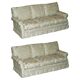 Pair of Howard & Son's style sofas in floral patterned silk blend.