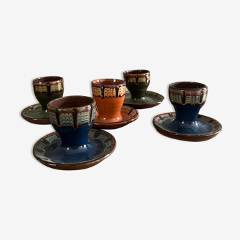 5 glazed terracotta shells