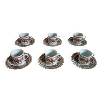 6 Chinese porcelain coffee cups, vintage