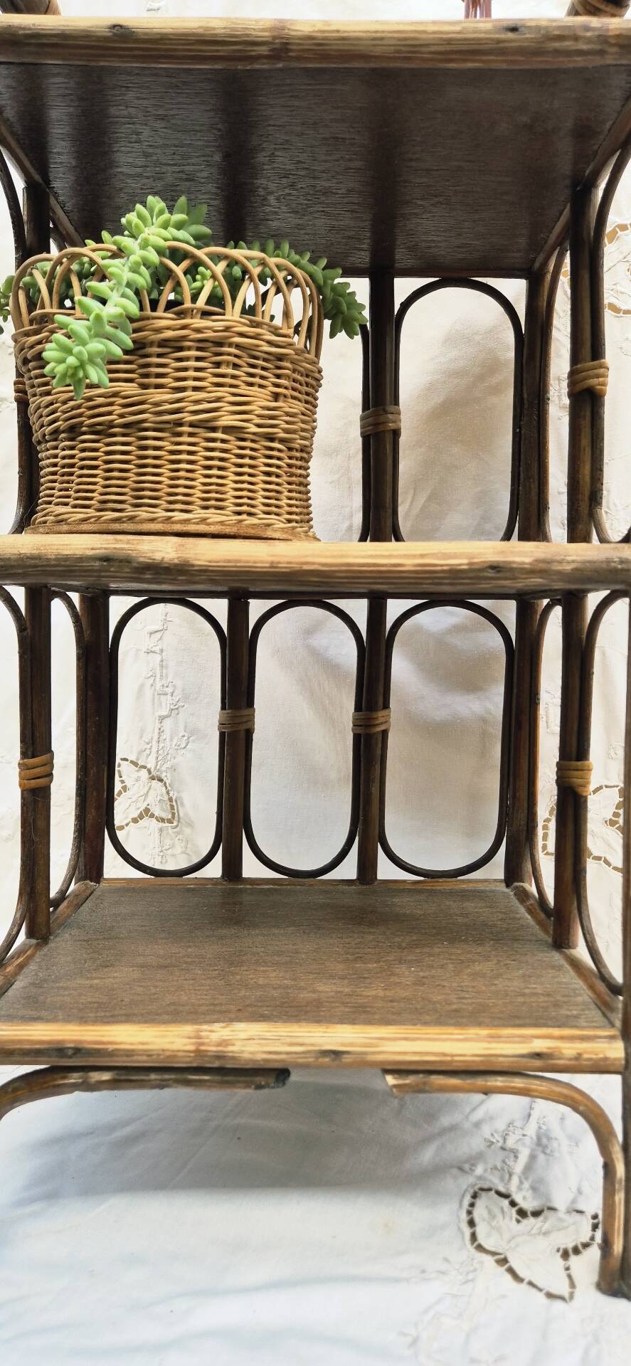 Rattan shelf