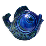 Rimini Blue Ceramic Fish Money Box by Bitossi, Italy