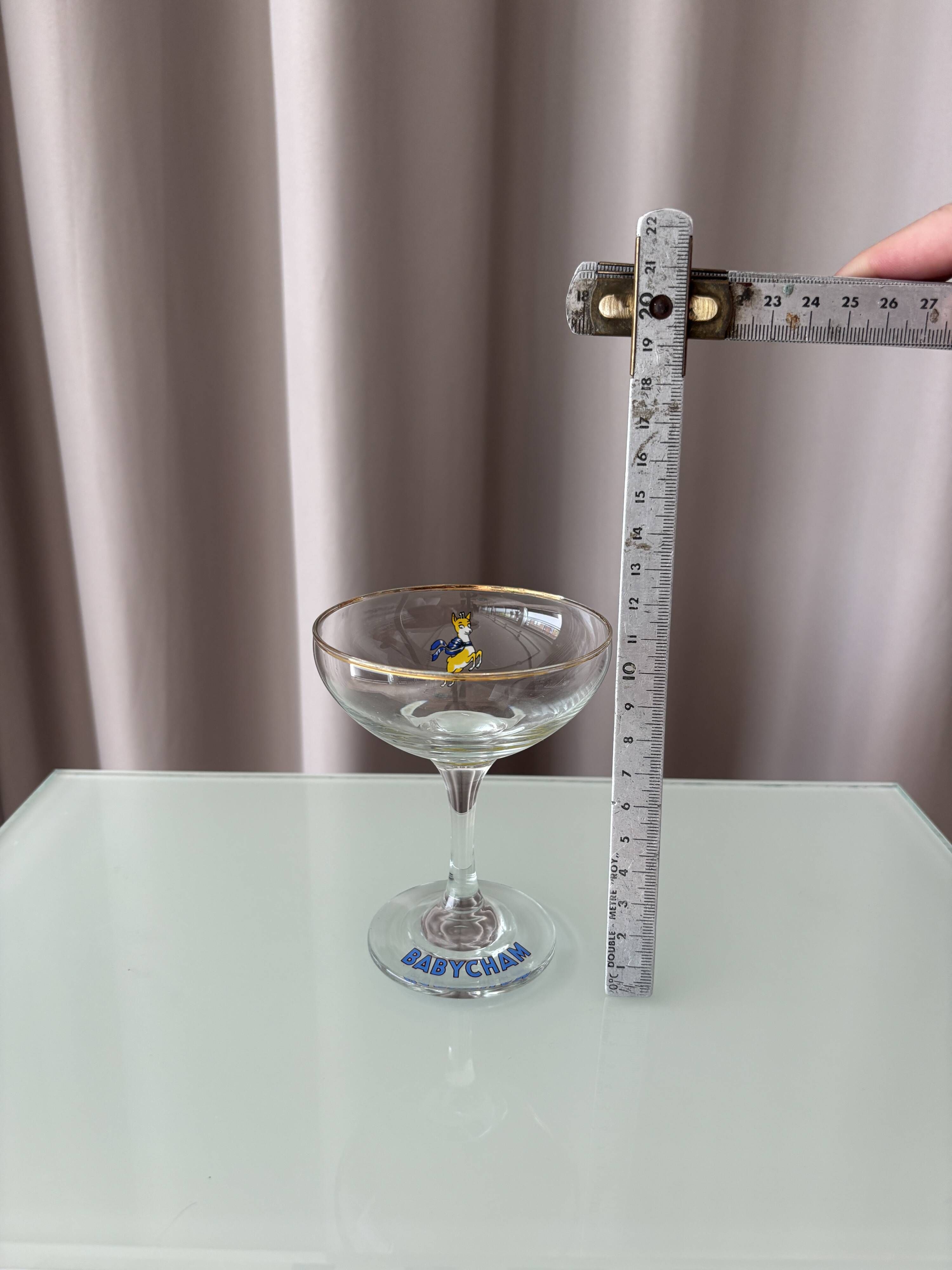 Set of 4 Vintage Babycham Champagne Coupes – Advertising Cocktail Glasses w