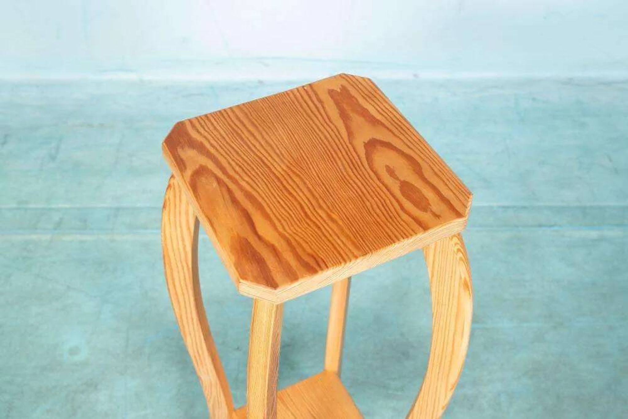 Vintage pine plant shelf, plant stand Sweden 1960