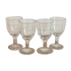 4 antique glasses in port or alcohol decorated with arabesques