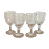 4 antique glasses in port or alcohol decorated with arabesques