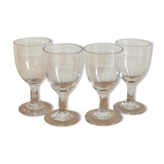 4 antique glasses in port or alcohol decorated with arabesques