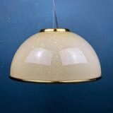 Vintage Murano glass pendant lamp in beige by F. Fabbian, Italy, 1970s.