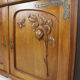 Buffet Art Nouveau en acajou sculpté et vitraux, vers 1900