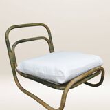 Pair of curved bamboo armchairs