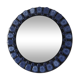 Blue ceramic round mirror 60 70s