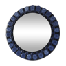 Blue ceramic round mirror 60 70s