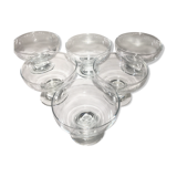 Lot of 6 champagne glasses from the 60s/70s in glass and crystal