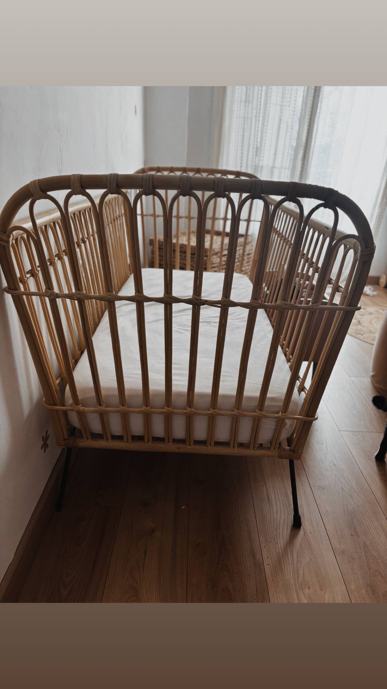 Handmade Saudaura rattan children's bed – Zara Home mattress included.