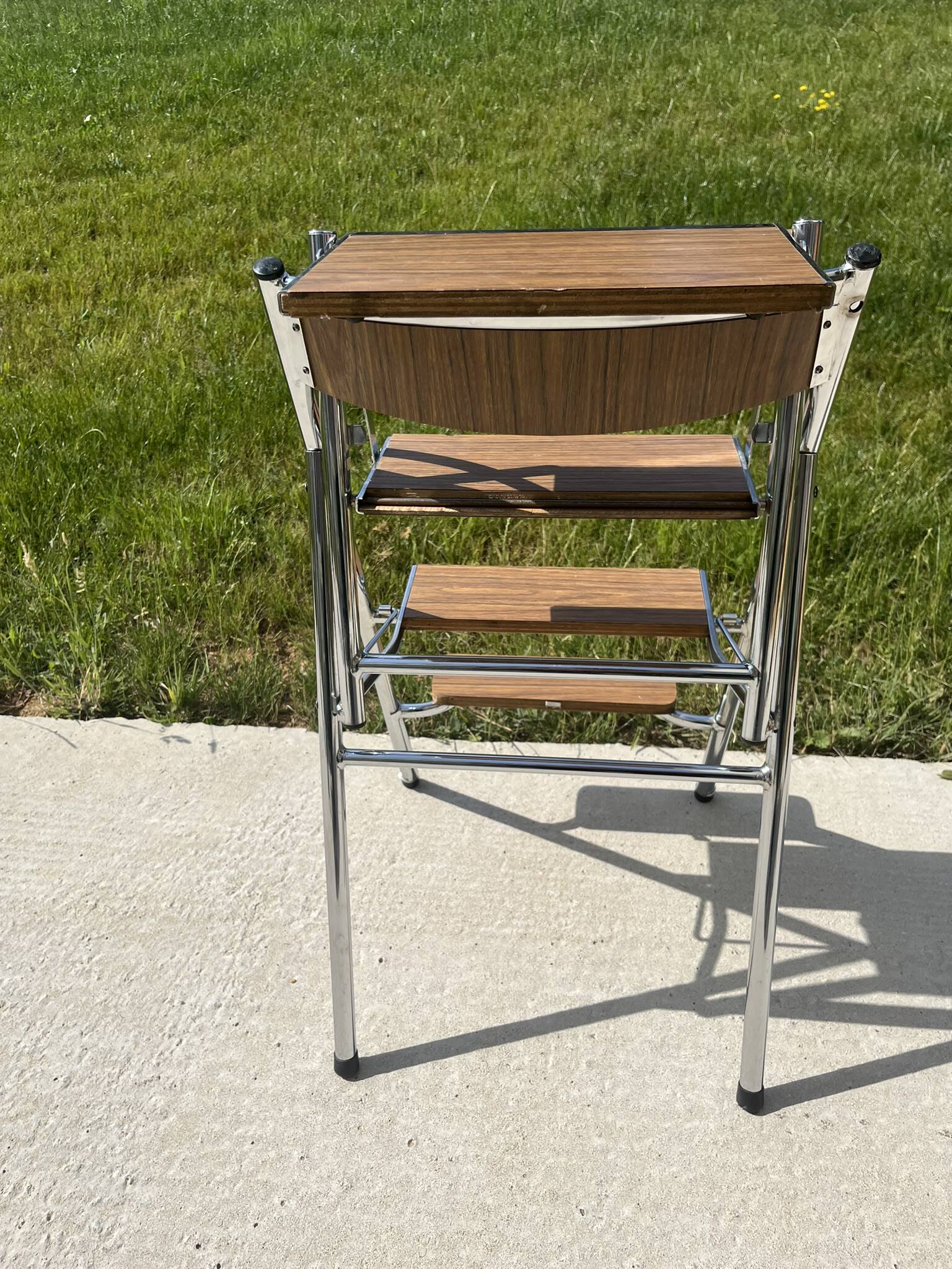 Chrome and formica stepladder chair from the 60s/70s