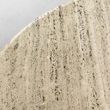 Table basse circulaire vintage en travertin, années 1970