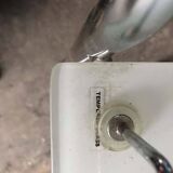 Chrome and transparent glass rolling dessert trolley, French Regency style from the 1960s.