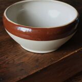 Vintage two-tone glazed stoneware salad bowl Digoin
