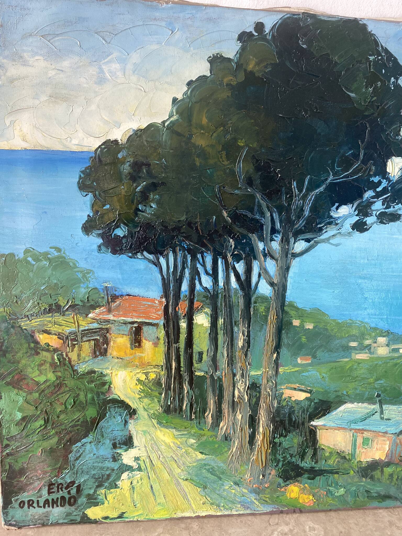 Mediterranean landscape signed from 1970